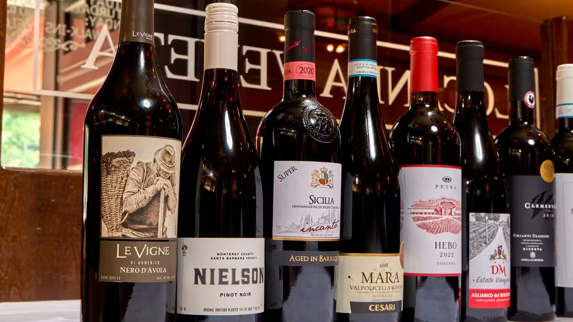 Wine pairings and tasting menu