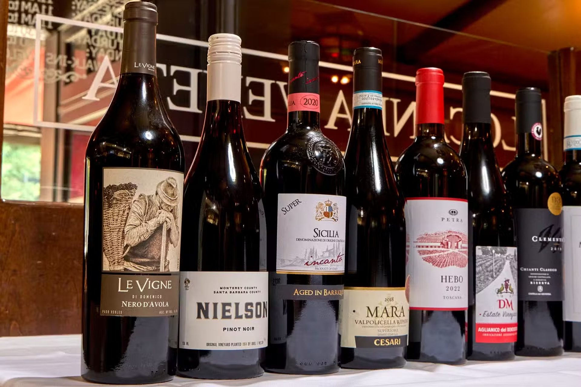 Wine pairings and tasting menu